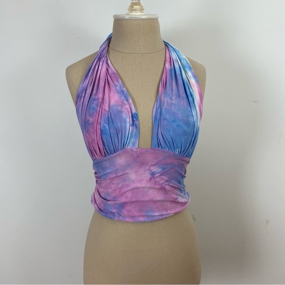 Hidden Brand Womens Multicolor Tie Dye Crop Top M - Picture 1 of 3